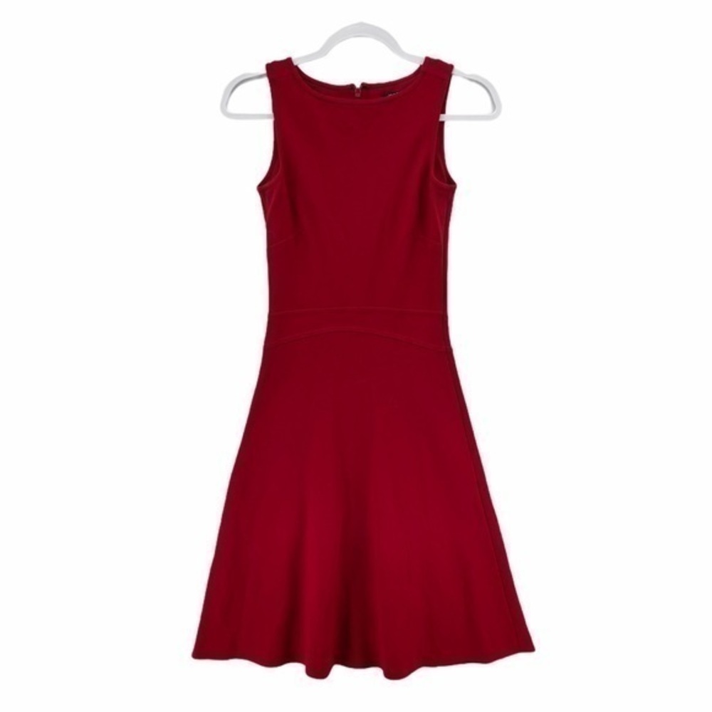 Jacob Red Stretch Sleeveless Fit & Flare Dress